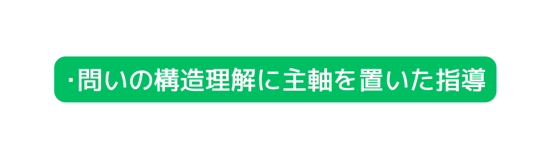 問いの構造理解に主軸を置いた指導