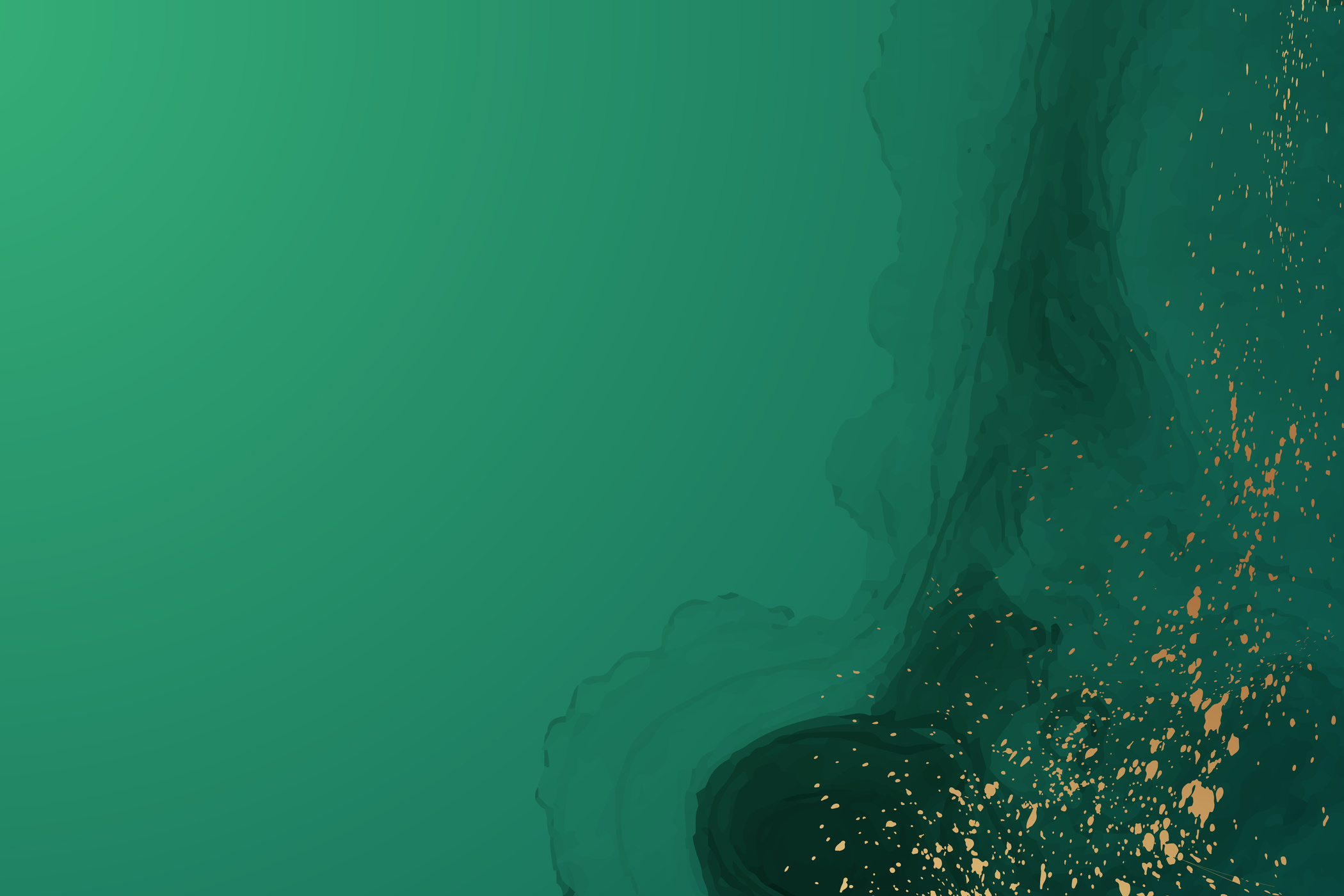 Emerald Fluid Watercolor Art Background